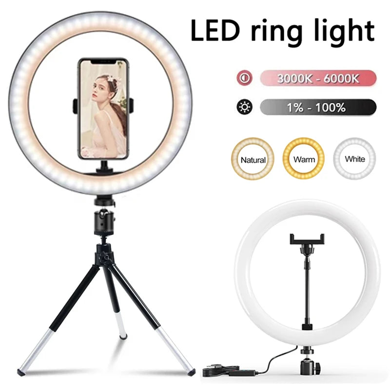 12-Inch LED Ring Light with Tripod Stand