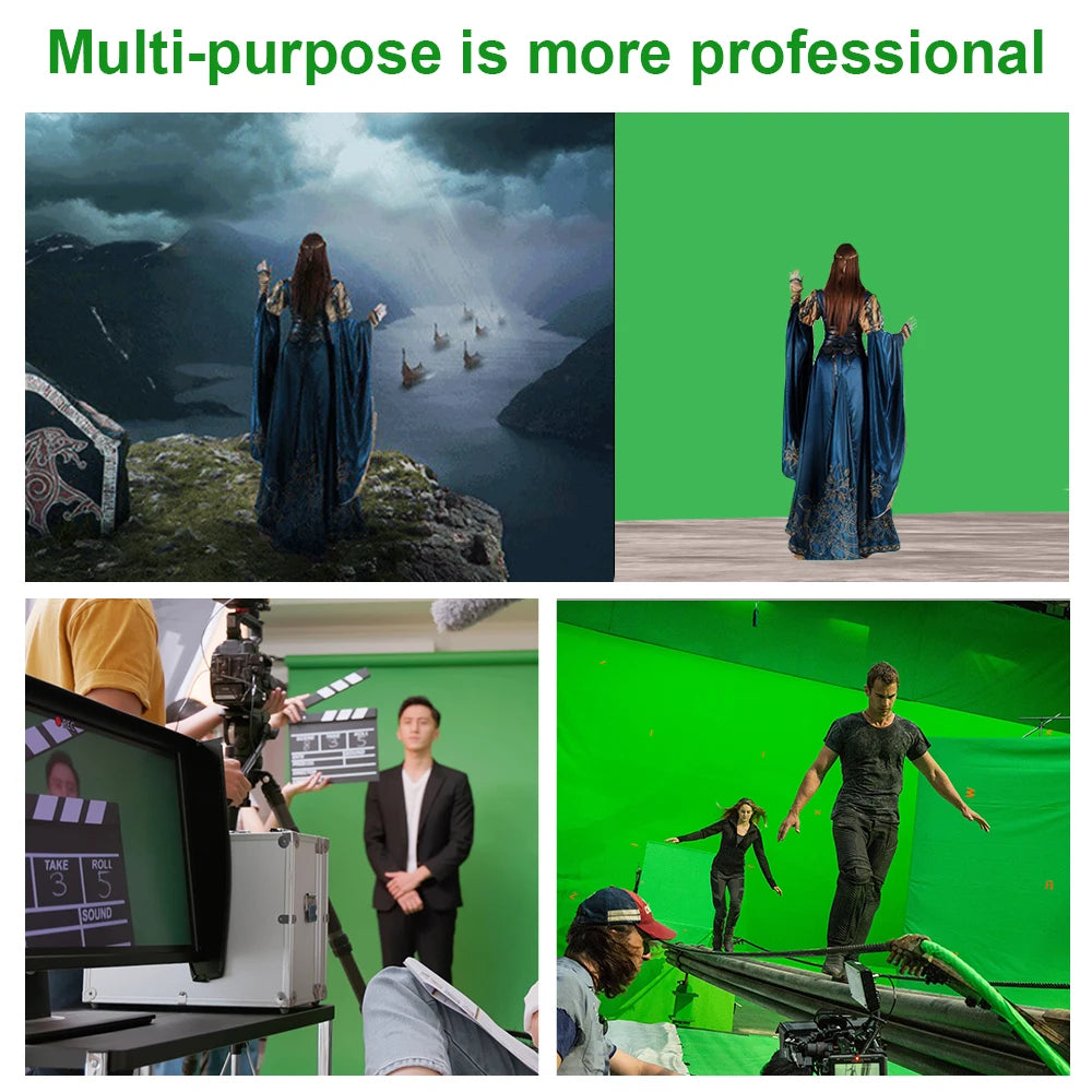 Muslin Photo Backdrop – Green Screen, White, Black, Blue