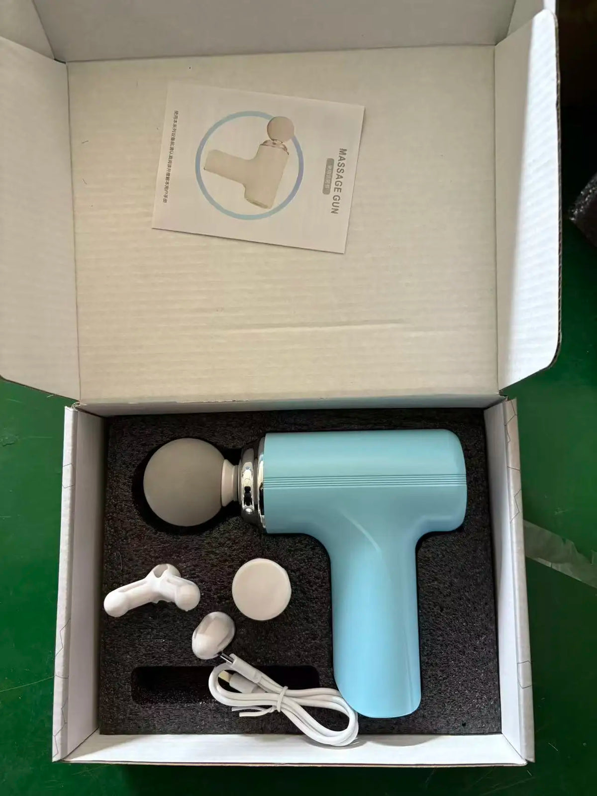 Portable Massage Gun – 4 Heads, LED Display