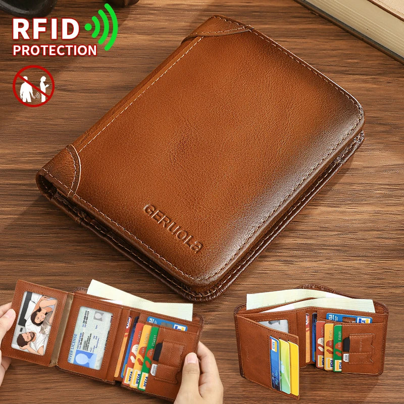 Slim RFID-Blocking Leather Wallet