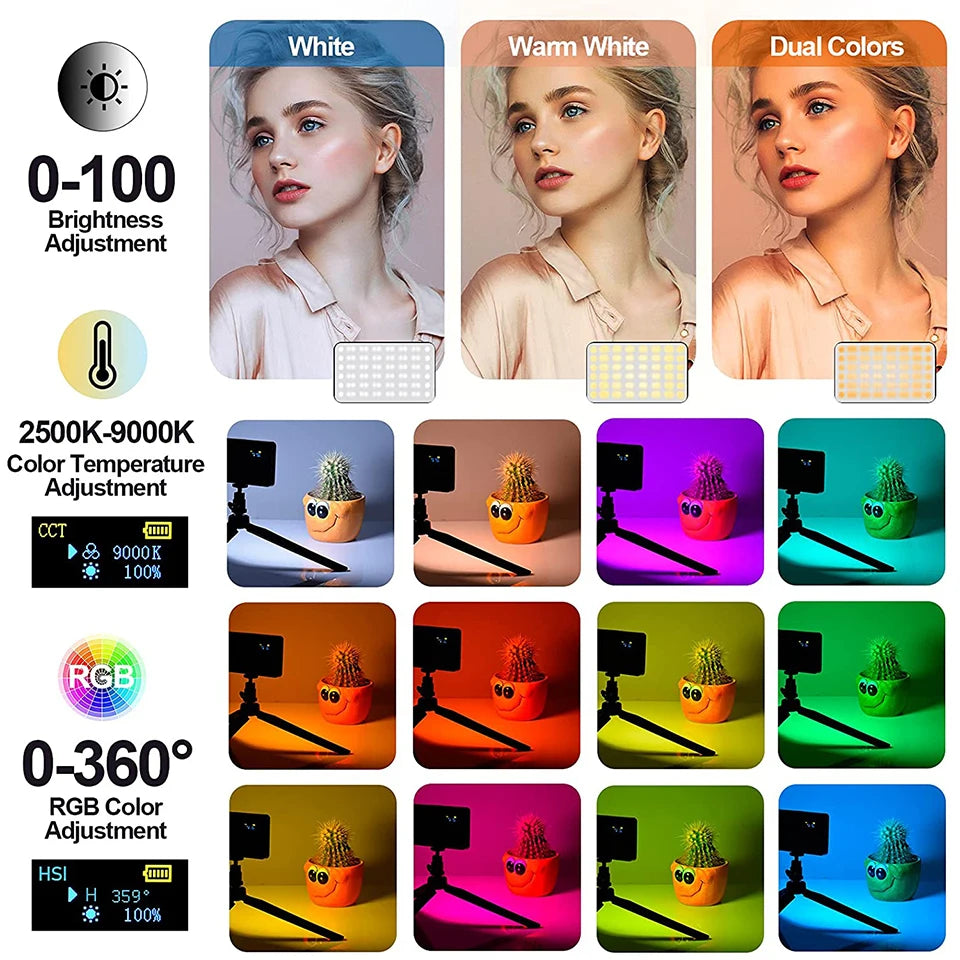 RGB LED Video Light Kit – Bi-Color 2500K–9000K