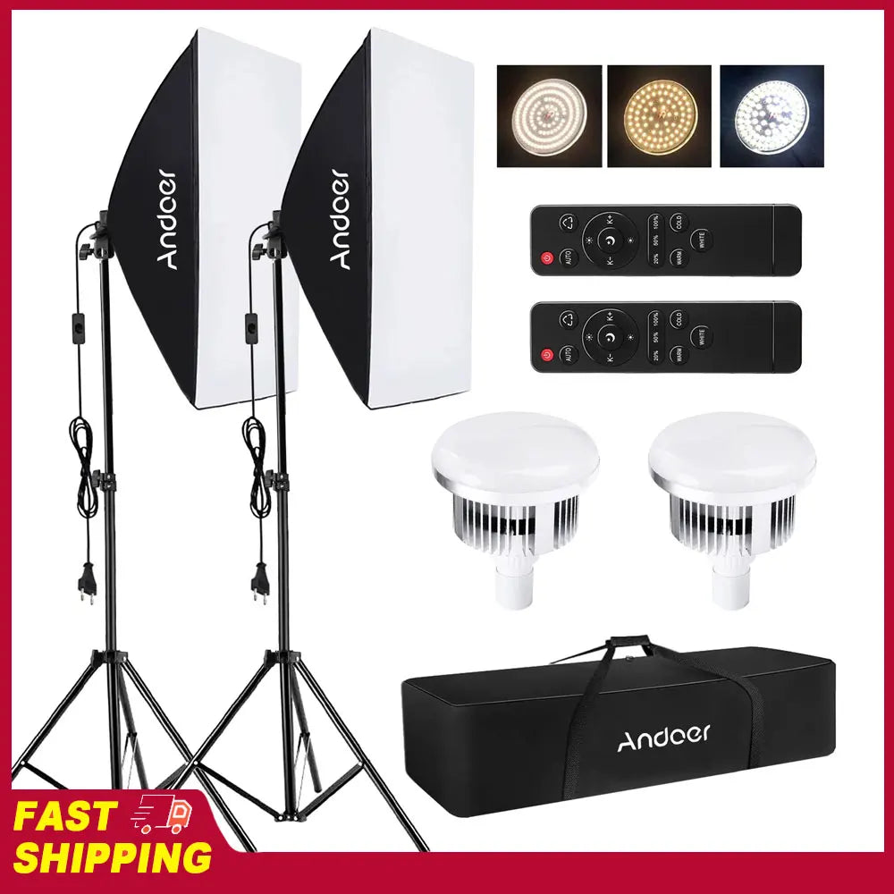 Andoer Softbox Studio Lighting Kit – 85W LED