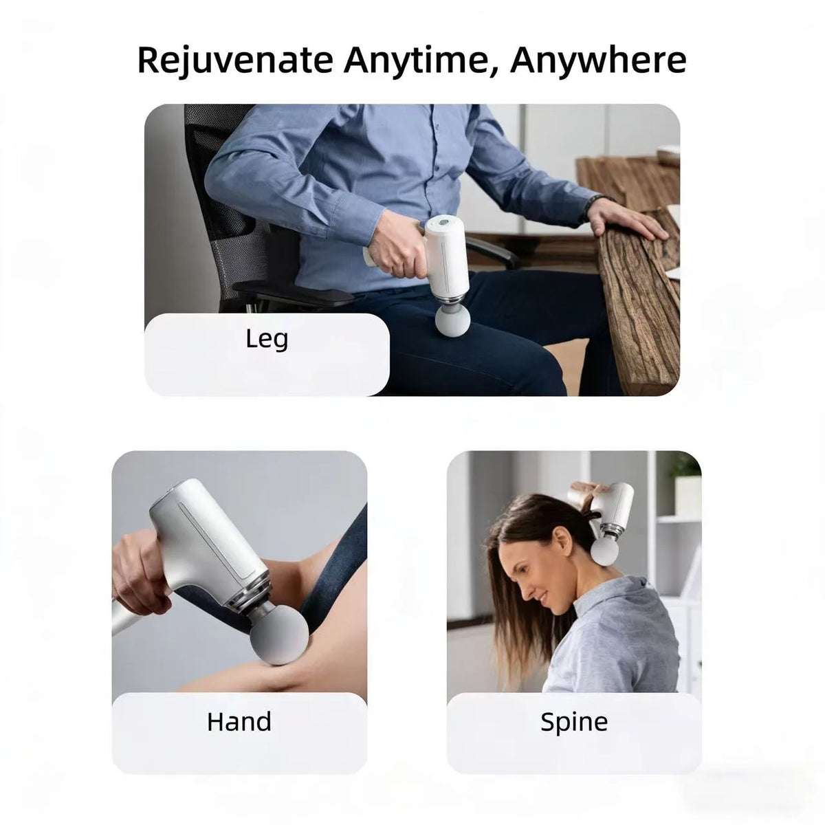 Portable Massage Gun – 4 Heads, LED Display