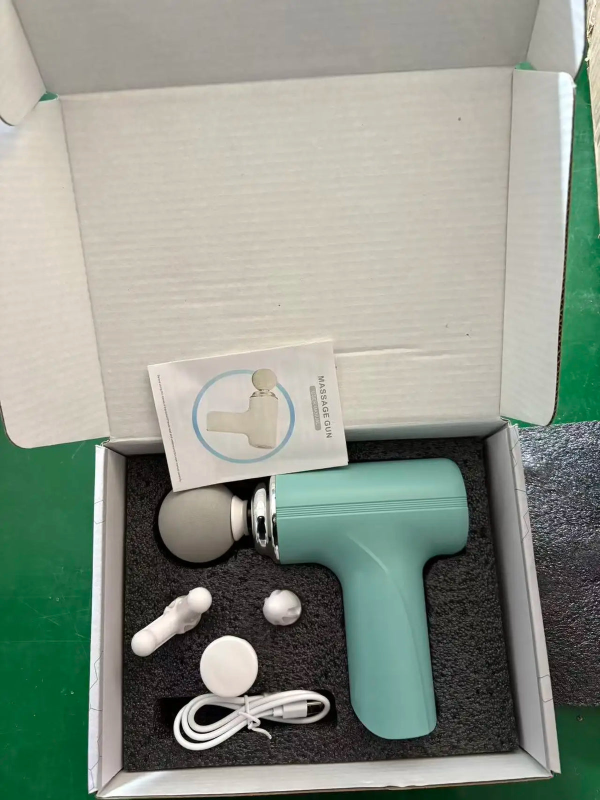 Portable Massage Gun – 4 Heads, LED Display