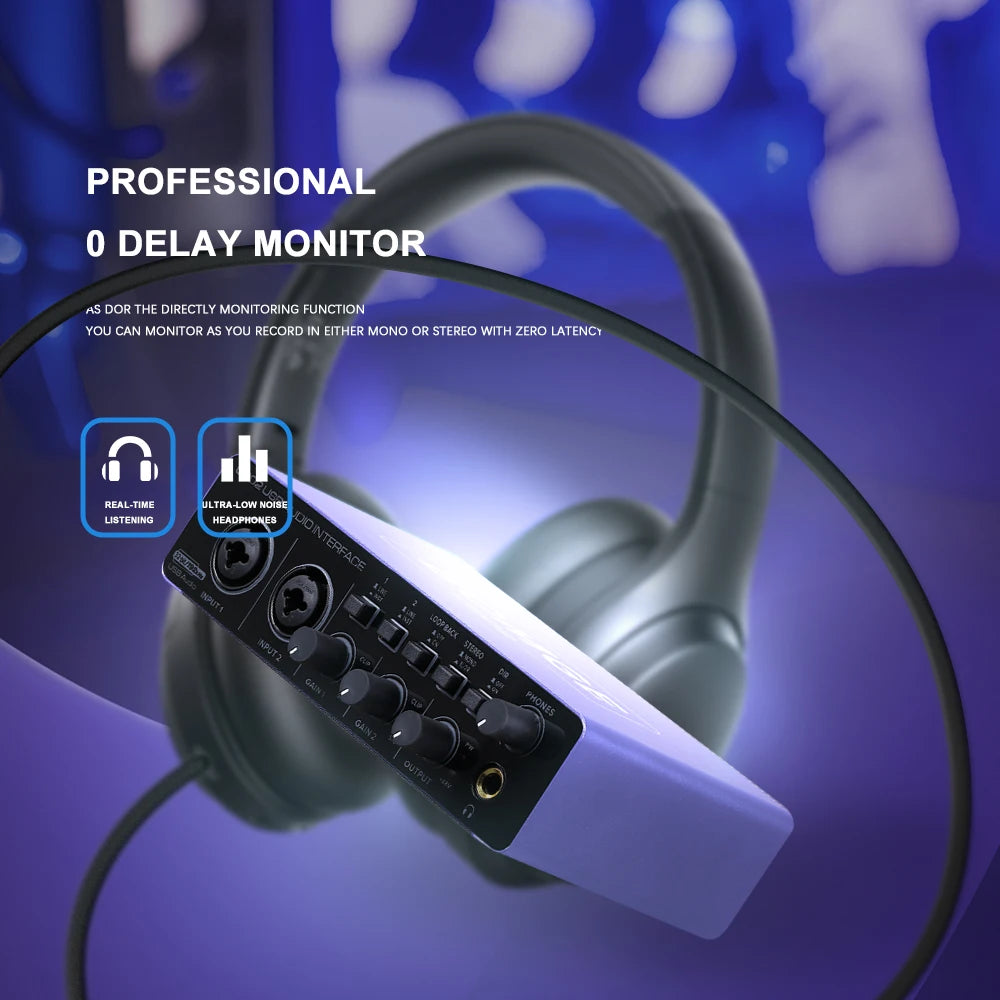 BOMGE U202 USB Audio Interface – 2-Channel, 48V Phantom Power