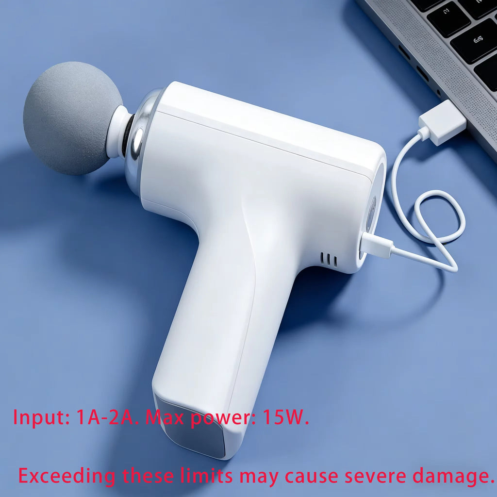 Portable Massage Gun – 4 Heads, LED Display