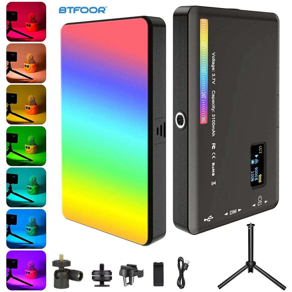 RGB LED Video Light Kit – Bi-Color 2500K–9000K