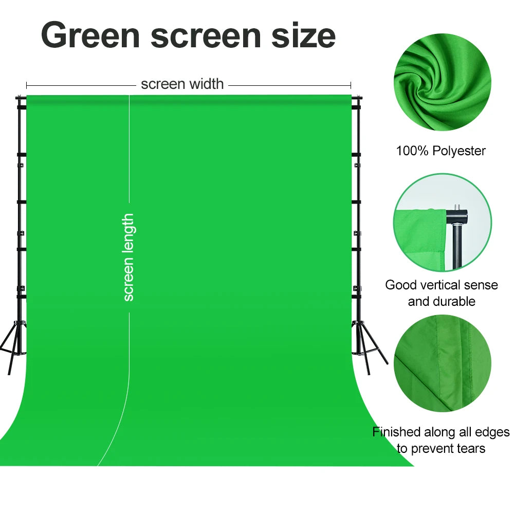 Muslin Photo Backdrop – Green Screen, White, Black, Blue