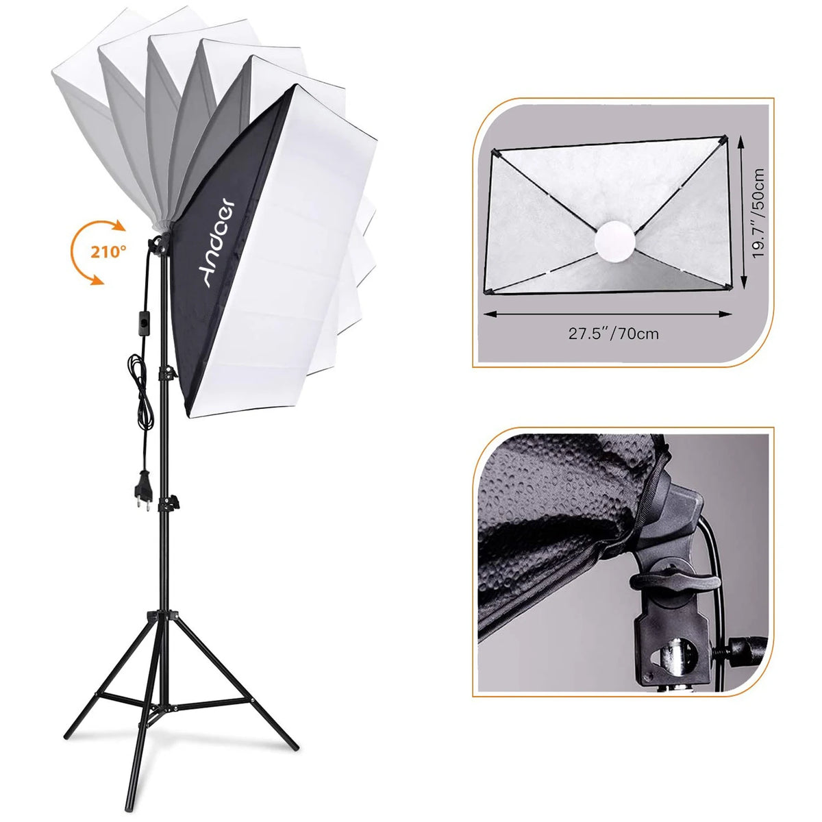 Andoer Softbox Studio Lighting Kit – 85W LED
