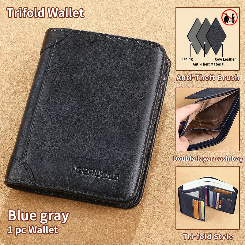 Slim RFID-Blocking Leather Wallet