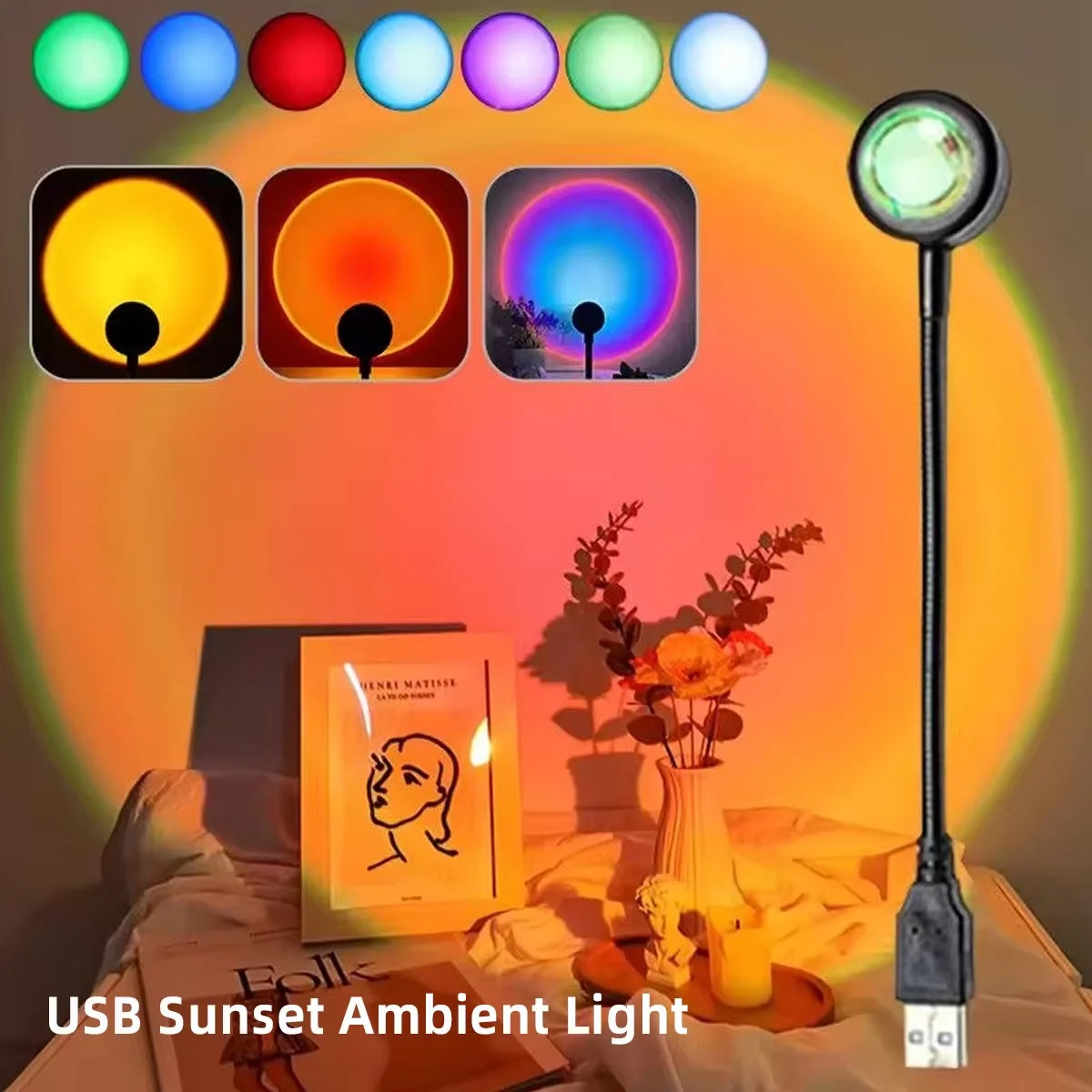 Art Deco Sunset Projection Lamp