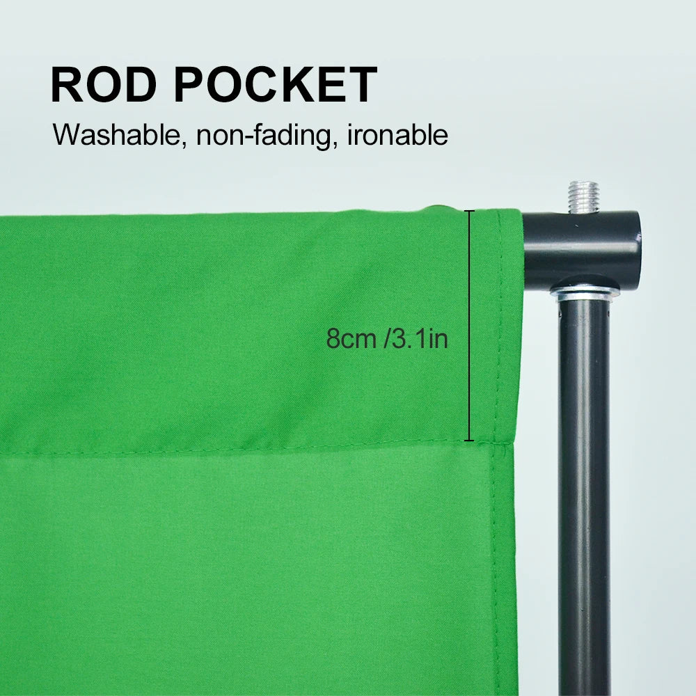 Muslin Photo Backdrop – Green Screen, White, Black, Blue