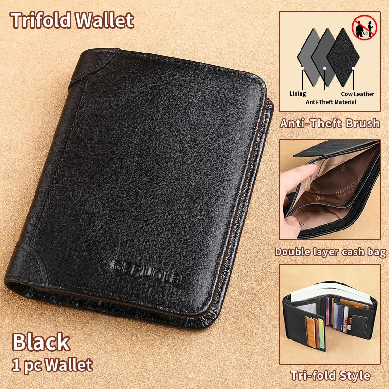Slim RFID-Blocking Leather Wallet