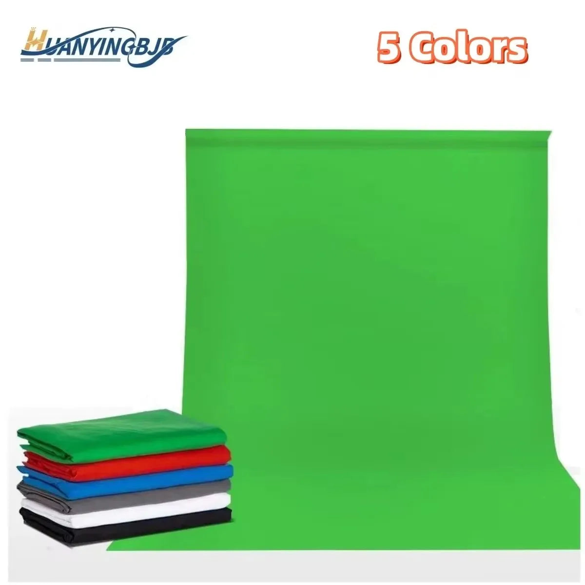 Muslin Photo Backdrop – Green Screen, White, Black, Blue