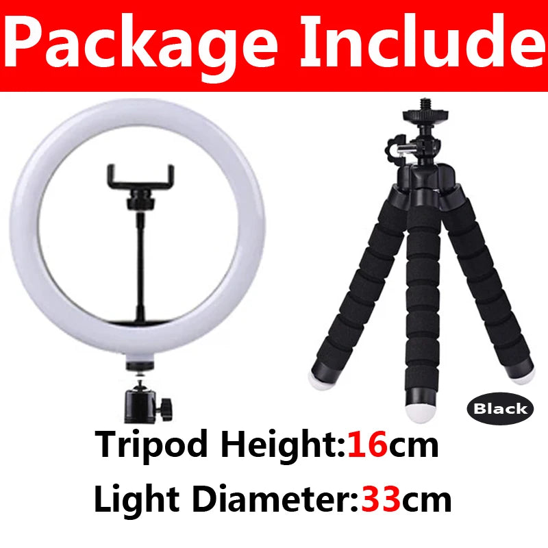 12-Inch LED Ring Light with Tripod Stand