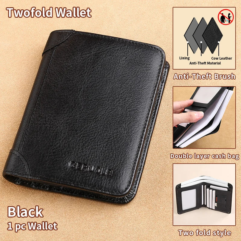 Slim RFID-Blocking Leather Wallet