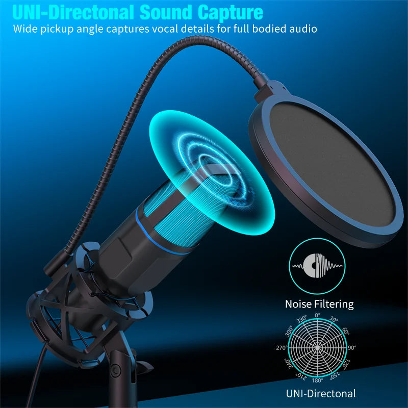 USB Podcast & Streaming Condenser Microphone