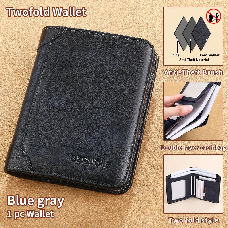 Slim RFID-Blocking Leather Wallet