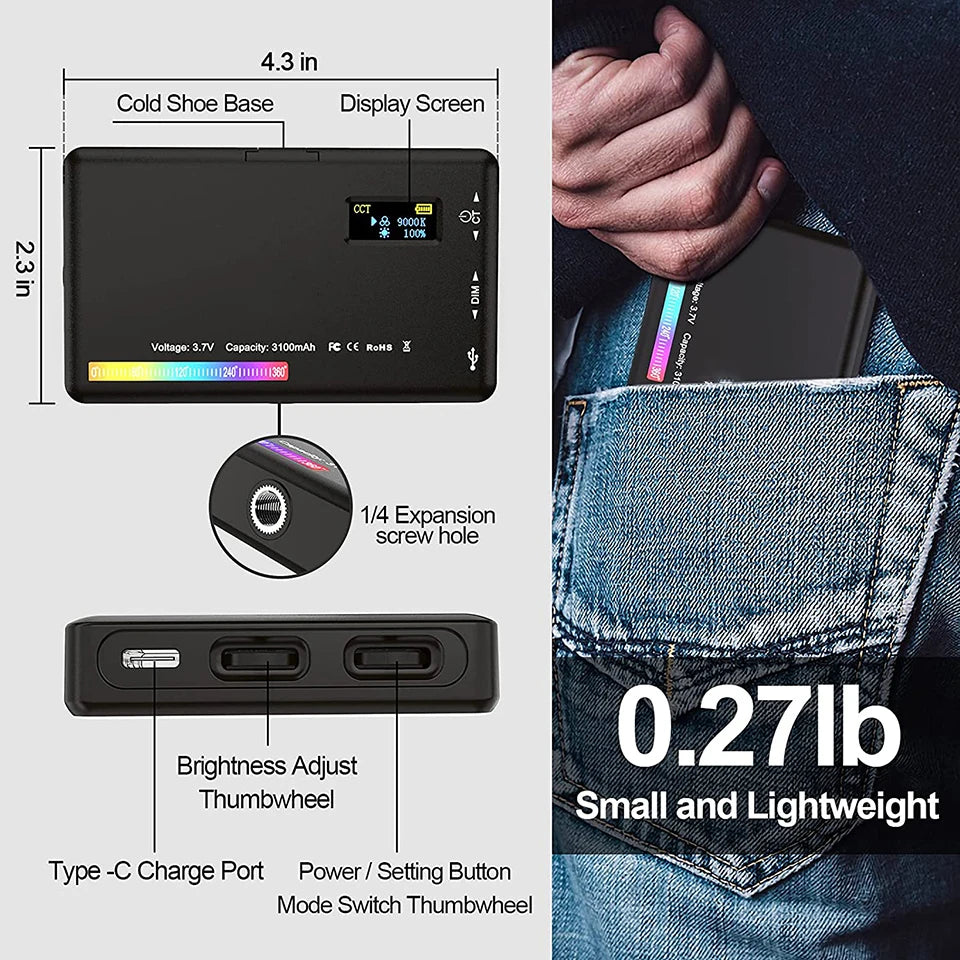 RGB LED Video Light Kit – Bi-Color 2500K–9000K