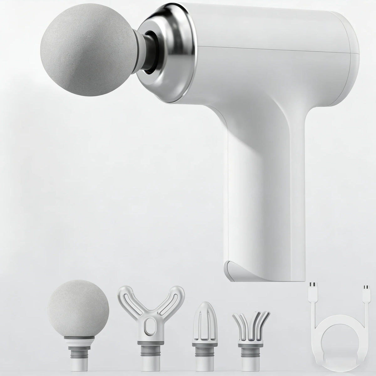 Portable Massage Gun – 4 Heads, LED Display