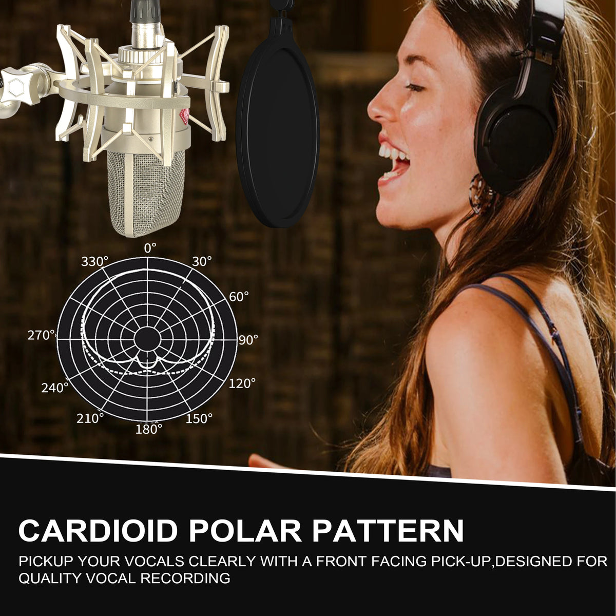 XLR Studio Condenser Microphone – 48V Phantom Power